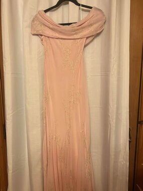 Mesh Floral Off-shoulder Ruched Mermaid Maxi Dress